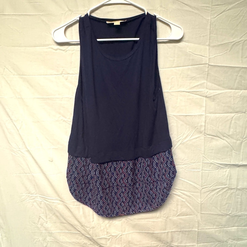 Michael Kors Womens Sleeveless Top Blue Ombre Blouse Size Small Viscose